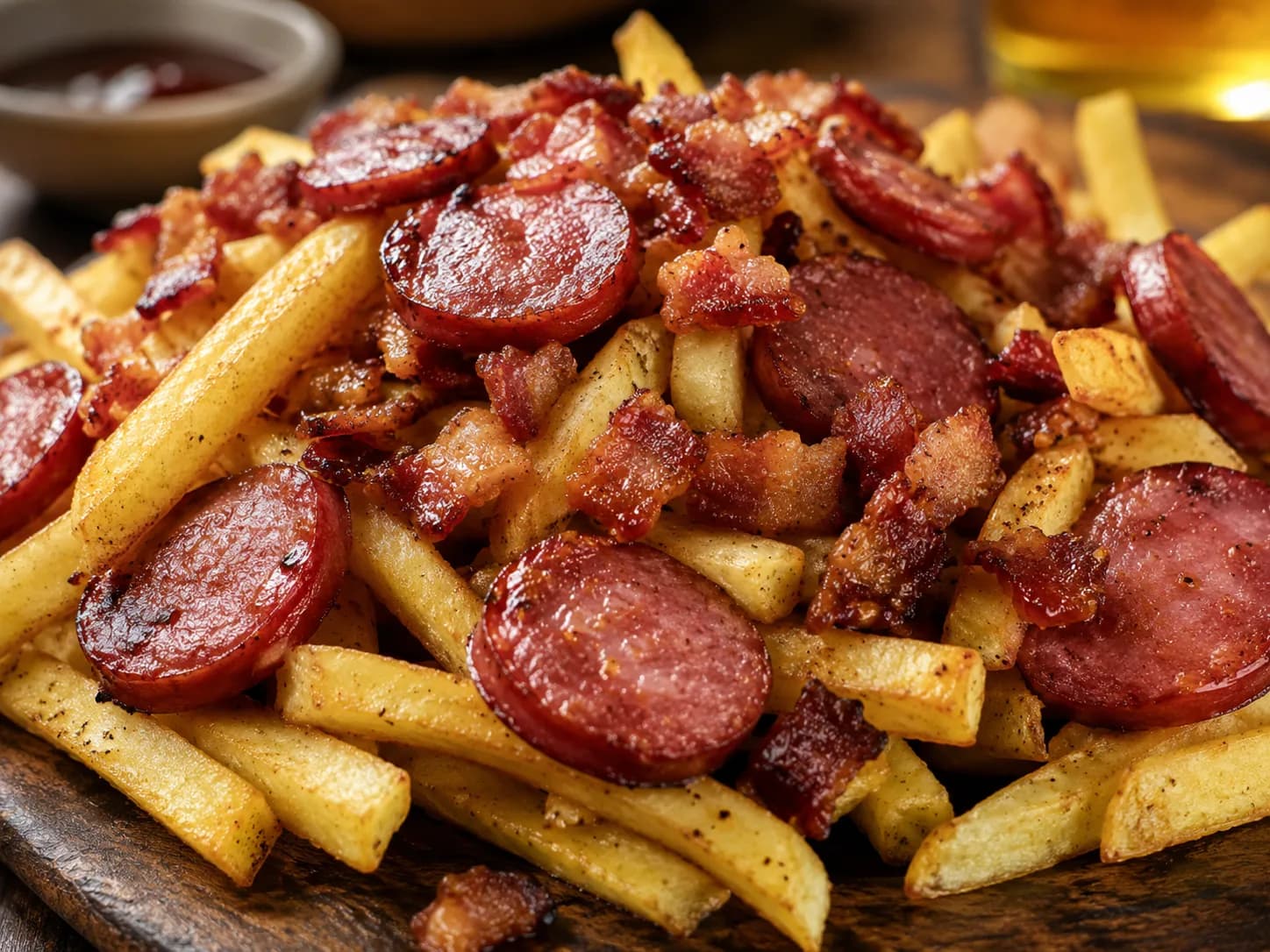 Fritas c/ Calabresa e Bacon